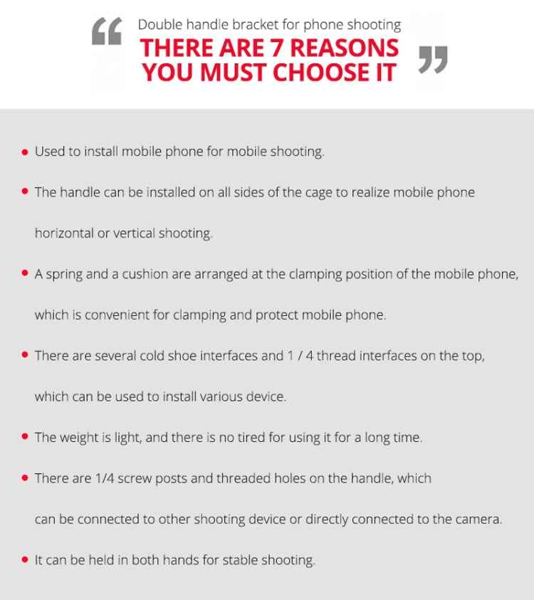 YELANGU PC02A Vlogging Live Broadcast Plastic Cage Video Rig Filmmaking Stabilizer Bracket for iPhone, Galaxy, Huawei, Xiaomi, HTC, LG, Google, and Other Smartphones