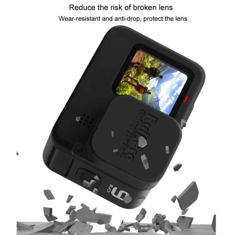 RUIGPRO for GoPro HERO10 Black / HERO9 Black Soft Rubber Scratch-resistant Camera Lens Protective Cap Cover