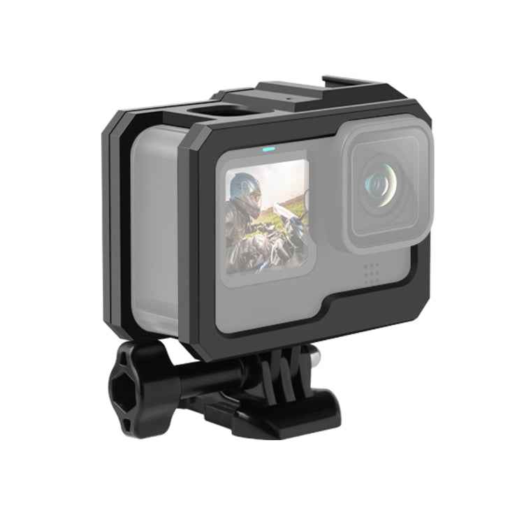 For GoPro HERO10 Black / HERO9 Black ABS Plastic Border Frame Mount Protective Case with Buckle Basic Mount & Screw