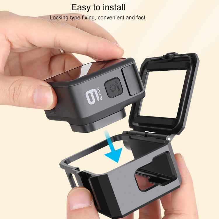 For GoPro HERO10 Black / HERO9 Black ABS Plastic Border Frame Mount Protective Case with Buckle Basic Mount & Screw