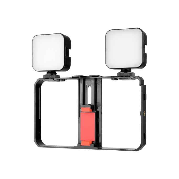 YELANGU PC201 YLG1801A Vlogging Live Broadcast LED Selfie Light Smartphone Video Rig Handle Stabilizer Plastic Bracket Kits