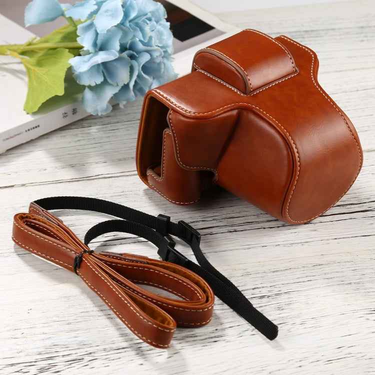 PU Leather Camera Full Body Case Bag with Strap for FUJIFILM X-T200 (15-45mm Lens)