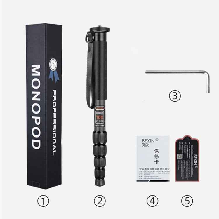 BEXIN MAS325 Portable Travel Outdoor DSLR Camera Aluminum Alloy Monopod Holder