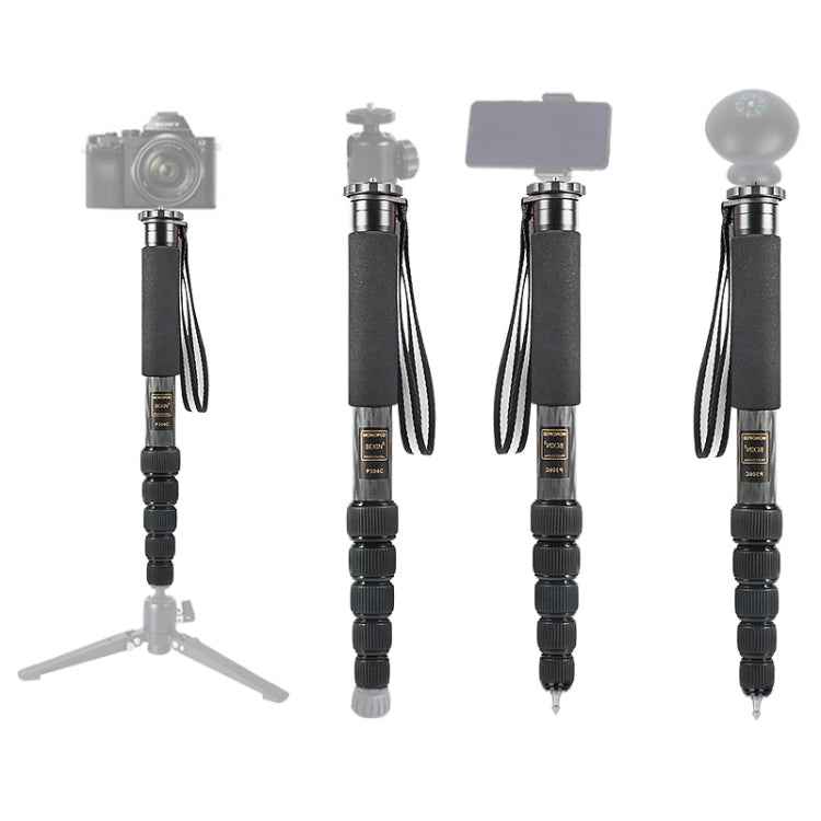 BEXIN P306C Portable Travel Outdoor DSLR Camera Carbon Fiber Monopod Holder