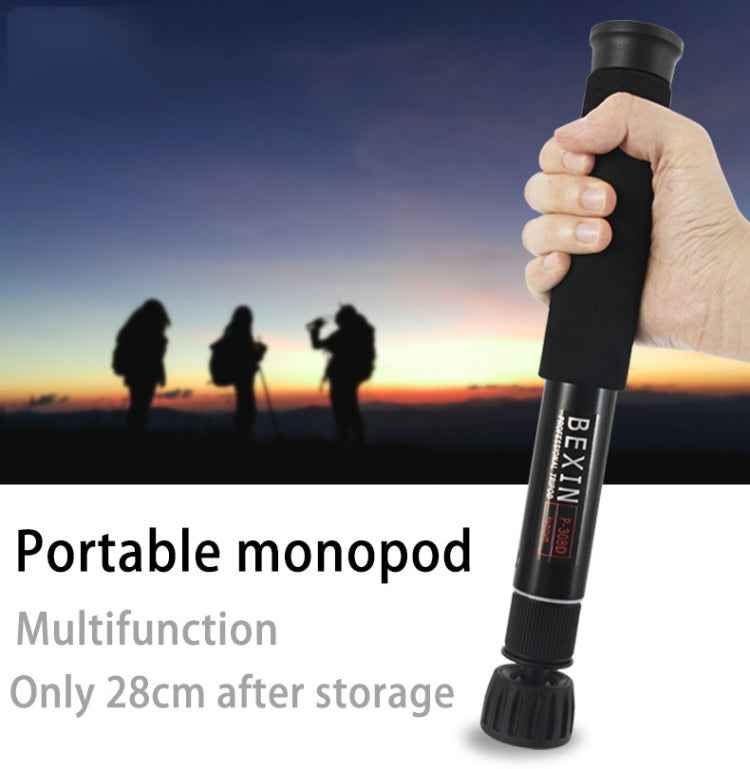 BEXIN P308D Portable Travel Outdoor DSLR Camera Aluminum Alloy Monopod Holder