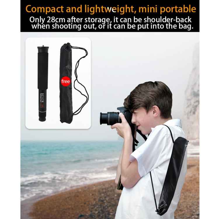 BEXIN P308D Portable Travel Outdoor DSLR Camera Aluminum Alloy Monopod Holder