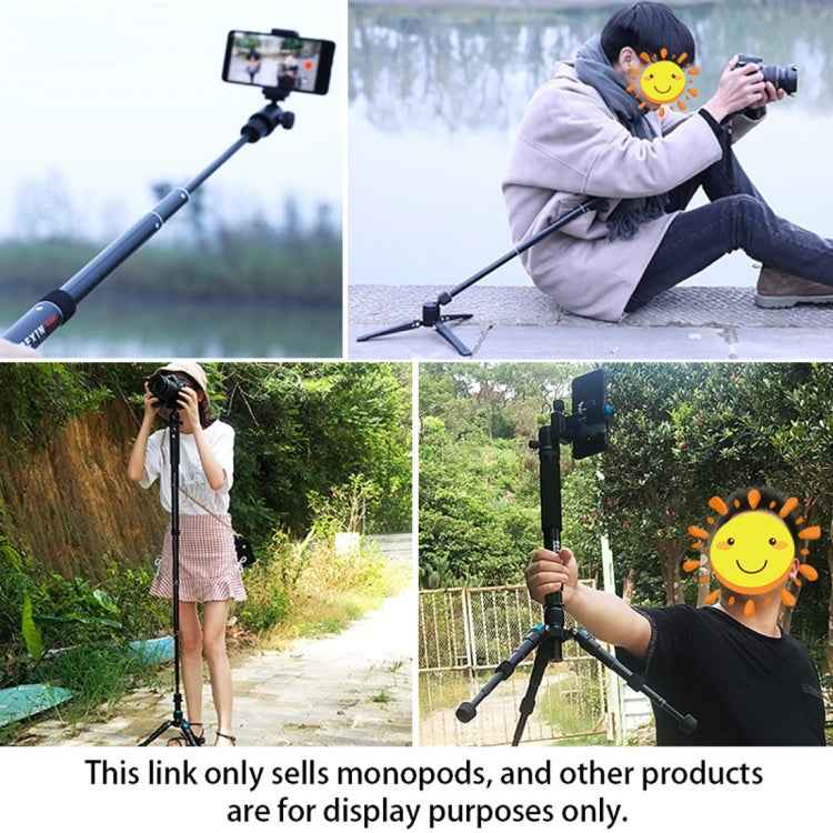 BEXIN P308B Portable Travel Outdoor DSLR Camera Aluminum Alloy Monopod Holder