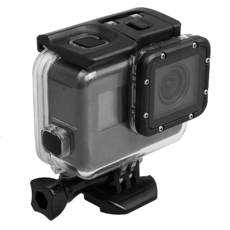 For GoPro HERO5 30m Waterproof PC & ABS Housing Protective Case + Touch Back Cover with Buckle Basic Mount & Long Screw, Backcover Size: 7 x 6 cm