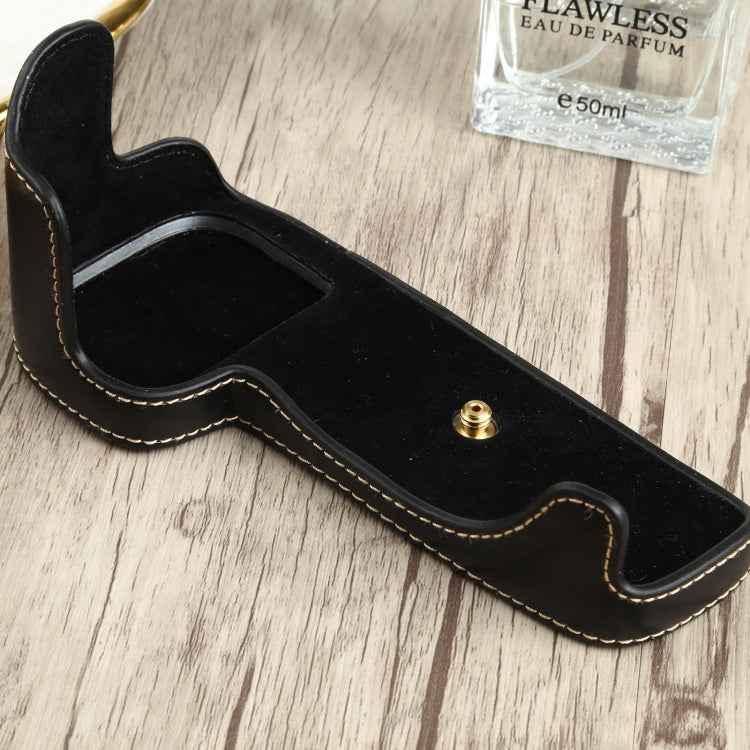 1/4 inch Thread PU Leather Camera Half Case Base for Canon EOS 90D