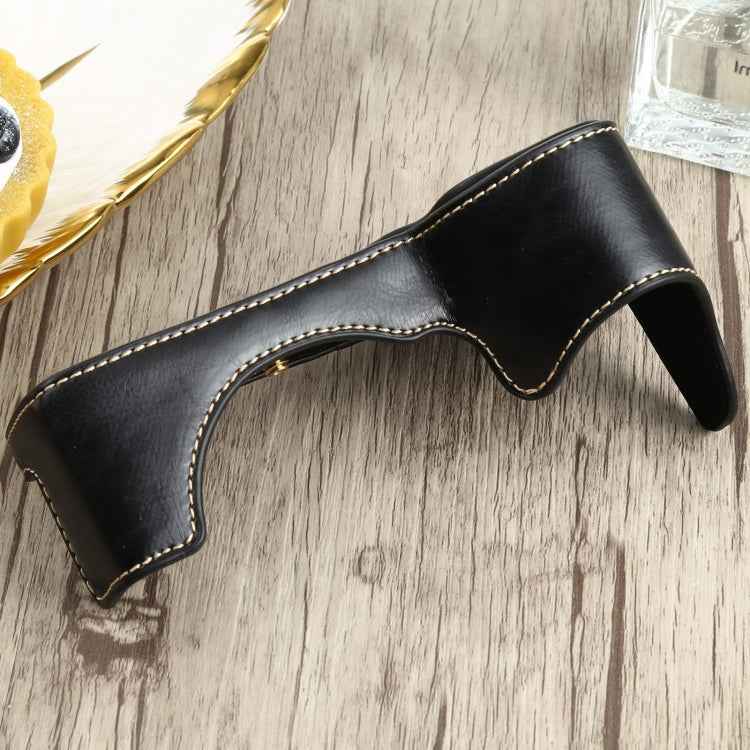 1/4 inch Thread PU Leather Camera Half Case Base for Sony ILCE-7RM4 / A7RM4 / A7R IV