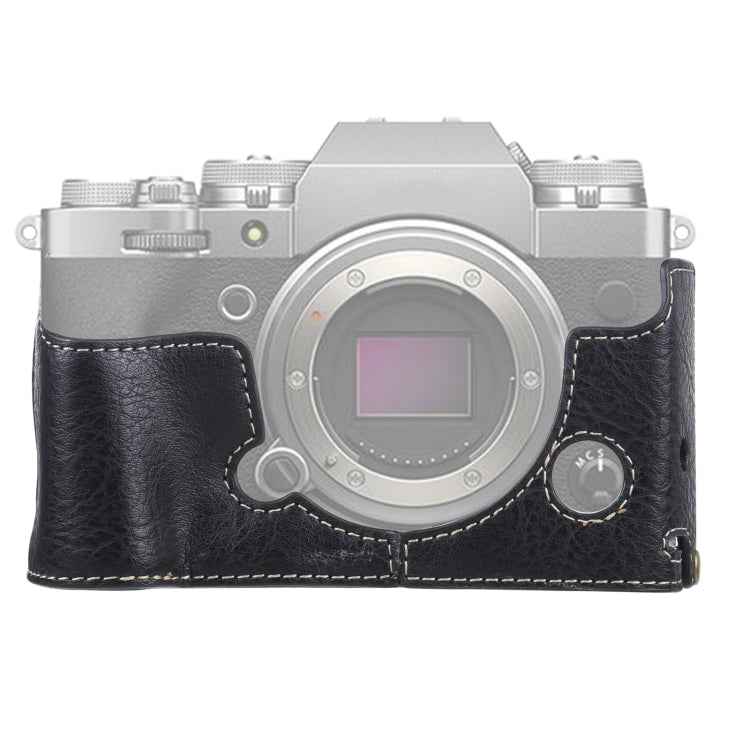 1/4 inch Thread Litchi Texture PU Leather Camera Half Case Base for FUJIFILM X-T4