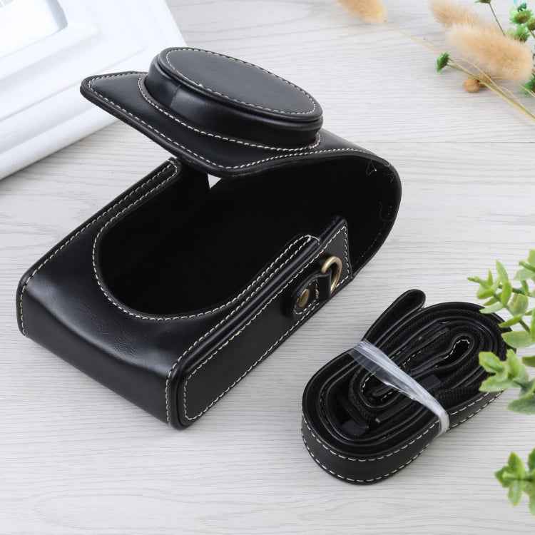 Vertical Flip Full Body Camera PU Leather Case Bag with Strap for Ricoh GR III / GRII, Sony ZV-1 / DSC-RX100M7 / RX100M6 / RX100M5 / RX100M2