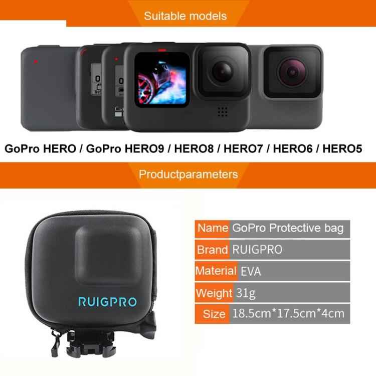 RUIGPRO Super Mini EVA Storage Protective Case Box for GoPro Hero11 Black / HERO10 Black / HERO9 Black / HERO8 Black /7 /6 /5