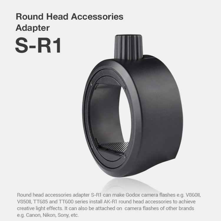 Godox S-R1 Flash Speedlite Round Shape Adapter for Godox TT685 / V860II / V350 / TT600