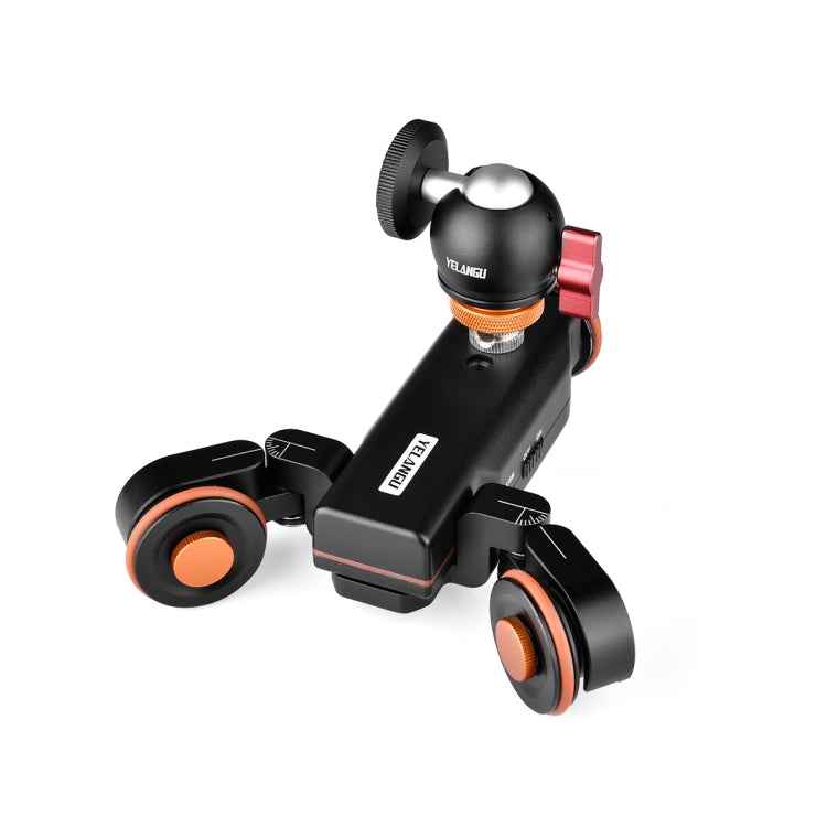 YELANGU L4X-BC Camera Wheel Dolly II Electric Track Slider 3-Wheel Video Pulley Rolling Dolly Car with Ballhead, Load: 3kg