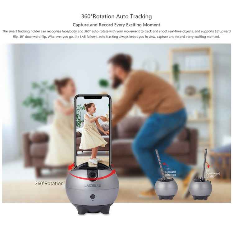 LAIZESKE LA8 Smart Robot Cameraman 360 Degree Auto Tracking Phone Holder
