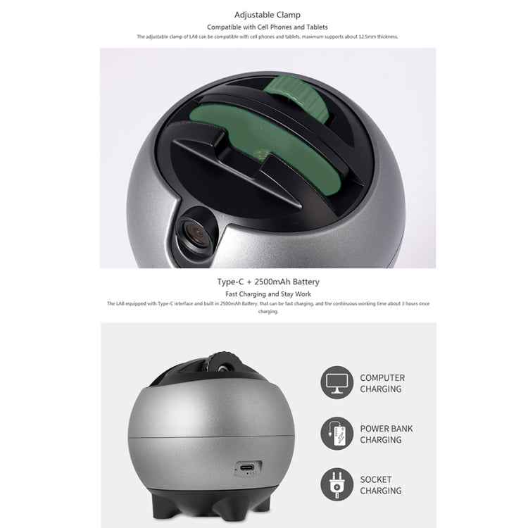 LAIZESKE LA8 Smart Robot Cameraman 360 Degree Auto Tracking Phone Holder