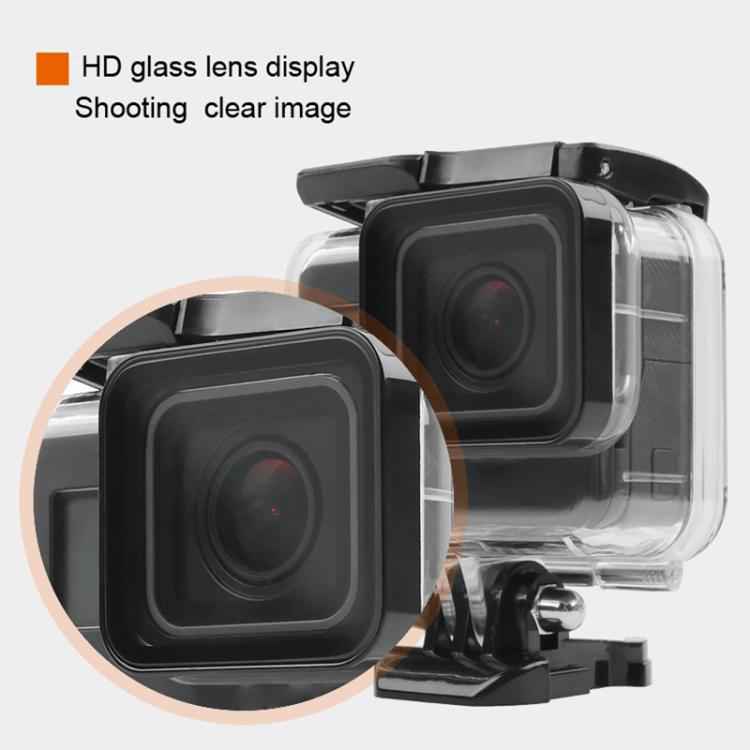 45m Waterproof Housing Protective Case + Touch Screen Back Cover for GoPro NEW HERO /HERO6 /5, with Buckle Basic Mount & Screw & (Purple, Red, Pink) Filters, No Need to Remove Lens
