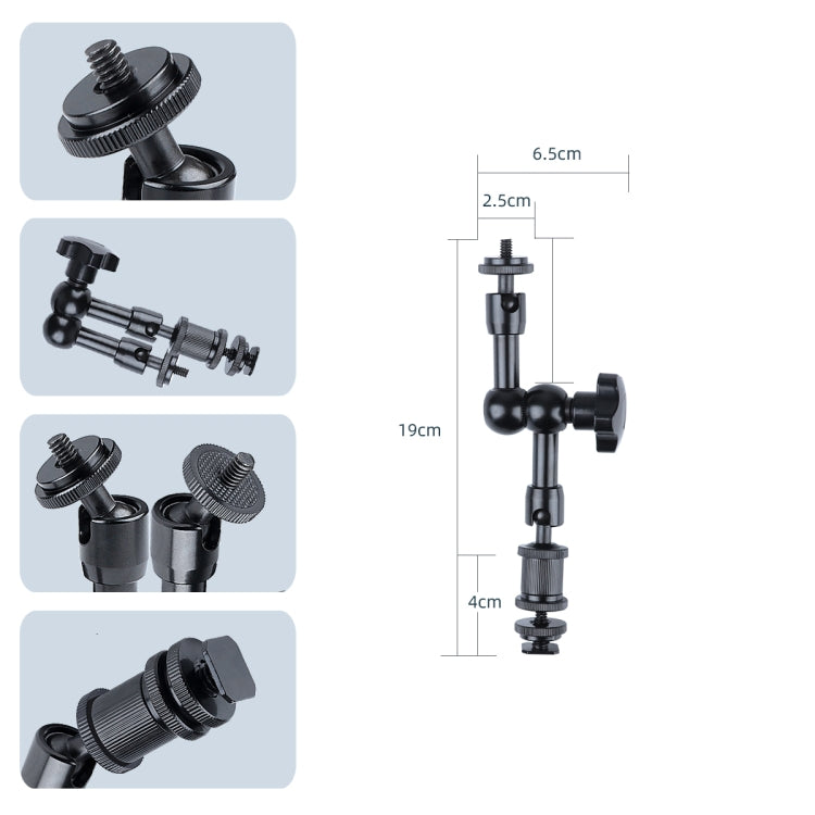 7 inch Adjustable Friction Articulating Magic Arm + Large Claws Clips, 7 inch Magic Arm + Claws Clips