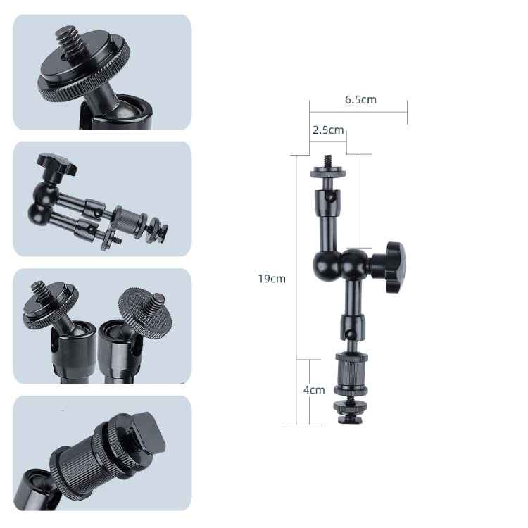 7 inch Adjustable Friction Articulating Magic Arm + Large Claws Clips with Phone Clamp