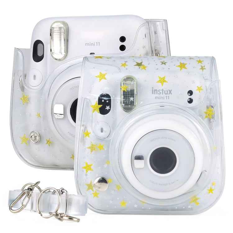 Stars Crystal PVC Hard Case Camera Bag with Shoulder Strap for FUJIFILM Instax Mini 11
