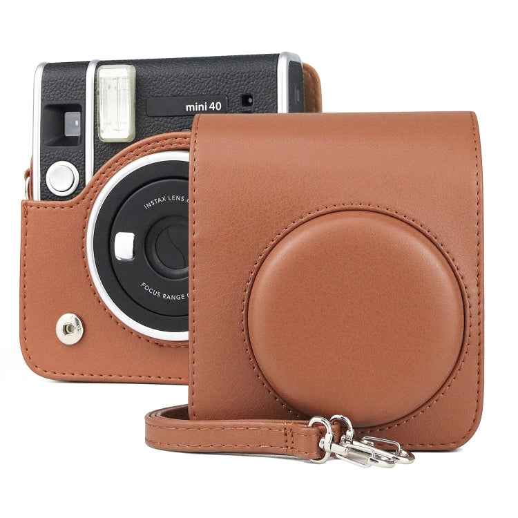Full Body Camera Retro PU Leather Case Bag with Strap for FUJIFILM instax mini 40