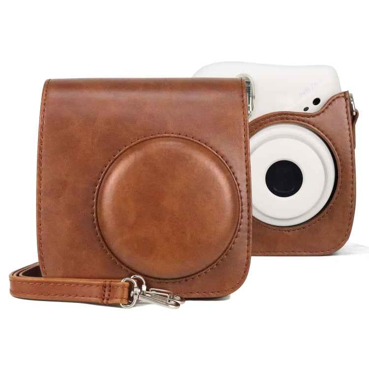 Retro Full Body PU Leather Case Camera Bag with Strap for FUJIFILM instax mini 7+