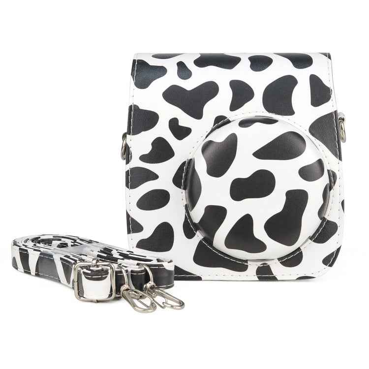 Milk Cow Full Body PU Leather Case Camera Bag with Strap for FUJIFILM instax mini 7+