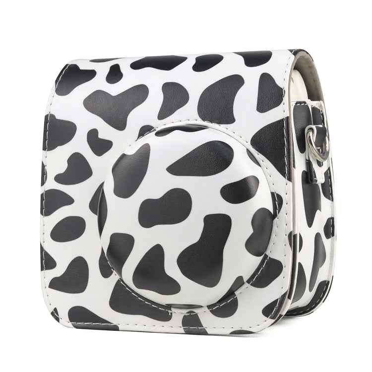 Milk Cow Full Body PU Leather Case Camera Bag with Strap for FUJIFILM instax mini 7+