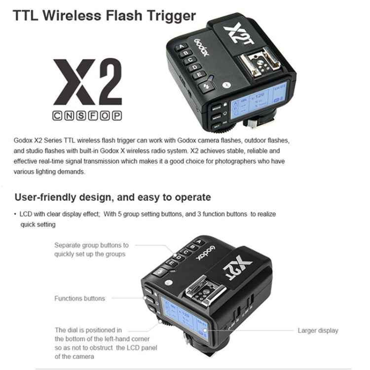 Godox X2T-N E-TTL II Bluetooth Wireless Flash Trigger for Nikon