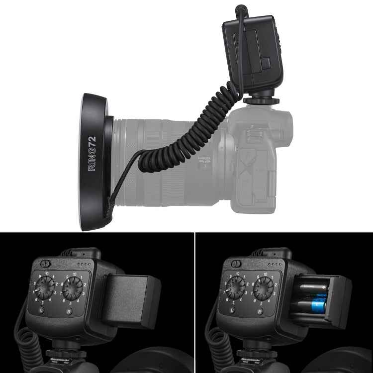 Godox Ring72 Macro Ring 48 LED Flash Light with 8 Different Size Adapter Rings