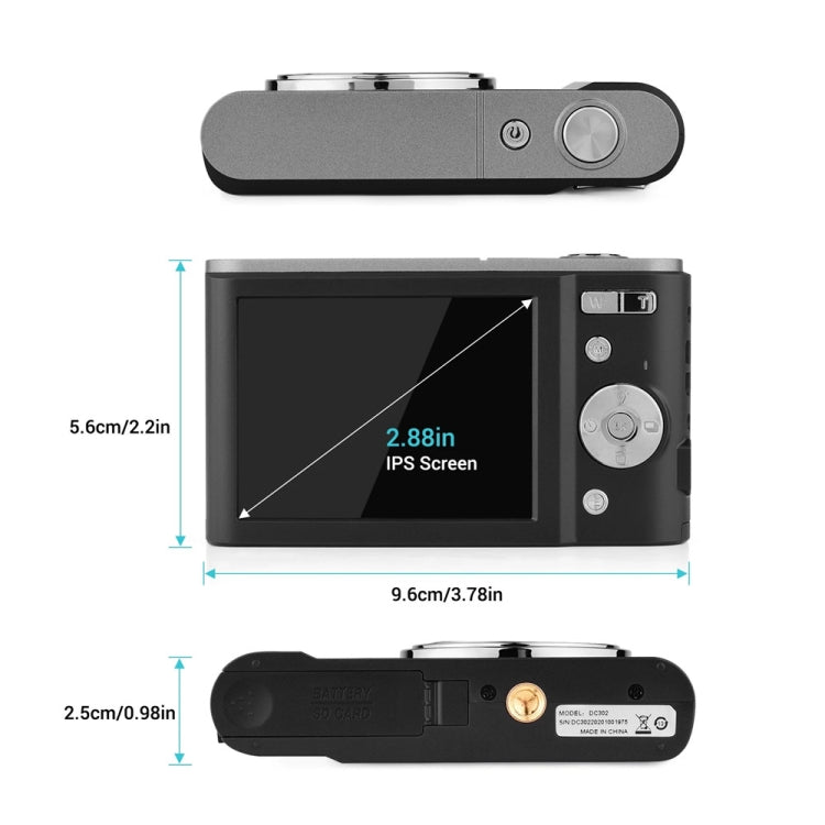 DC302 2.88 inch 44MP 16X Zoom 2.7K Full HD Digital Camera Children Card Camera, US Plug