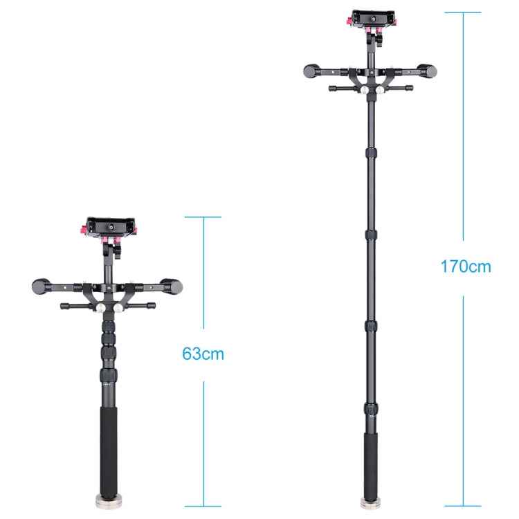 YELANGU S300 4 in 1 Multifunctional Rig + Dual Handheld Shoulder Rig + Monopod + Stabilizer for Cameras / SLR Cameras, Height Range: 63cm-170cm
