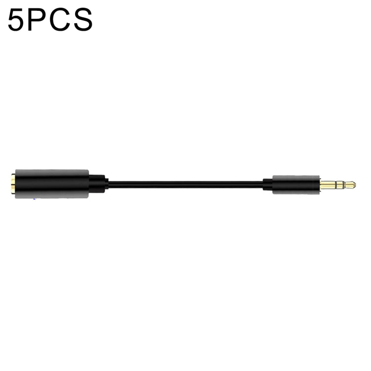5 PCS 13cm Metal 3.5mm Audio 4 Pole Female to 3 Pole Male Microphone Adapter Cable, 4 Pole to 3 Pole Adapter Cable