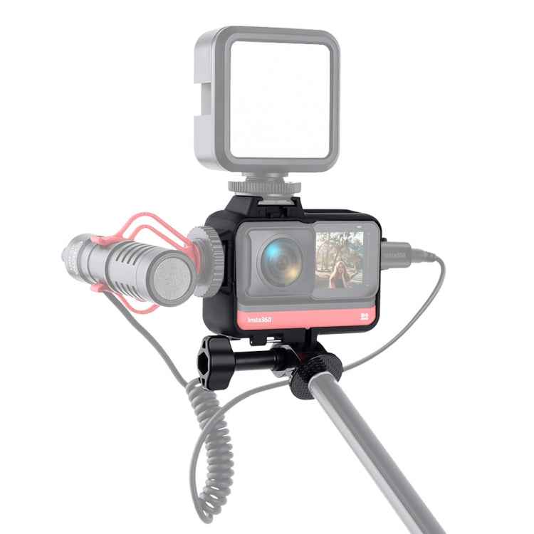 Plastic Frame Mount Protective Case Cage with Tripod Base Adapter & Long Screw & Cold Shoe Base for Insta360 One R