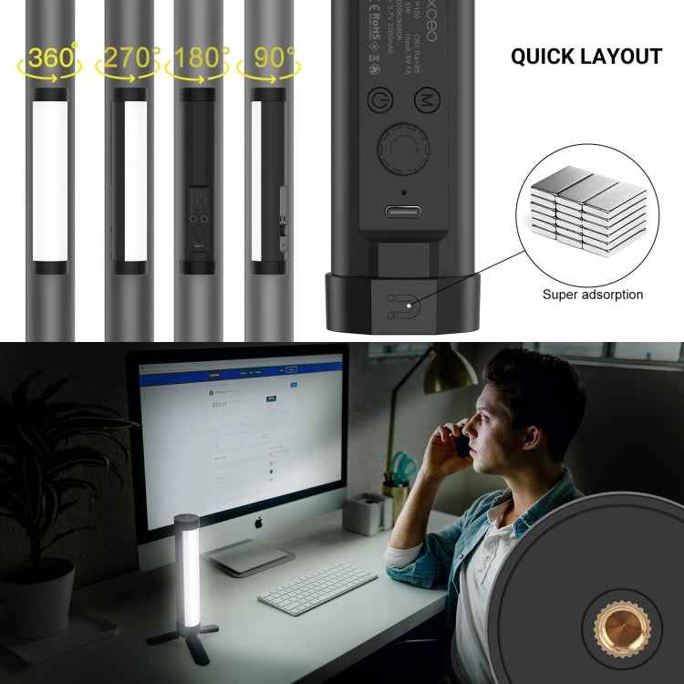 LUXCeO P100 RGB Photo Video Light Stick Handheld Fill Light with Remote Control & Grid Softbox