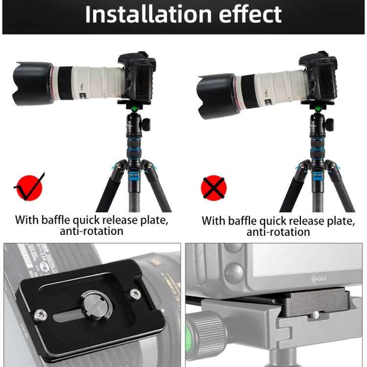 BEXIN PL-62 Anti-rotation Quick Release Plate with Rubber Cushion