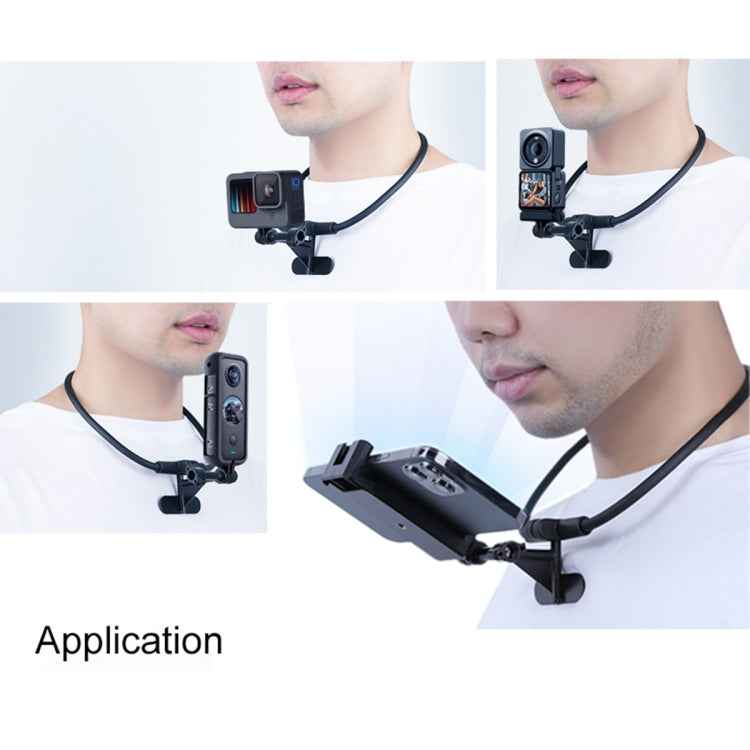 Hands Free Lazy Wearable Neck Camera Phone Holder with Phone Clamp, Extended Version
