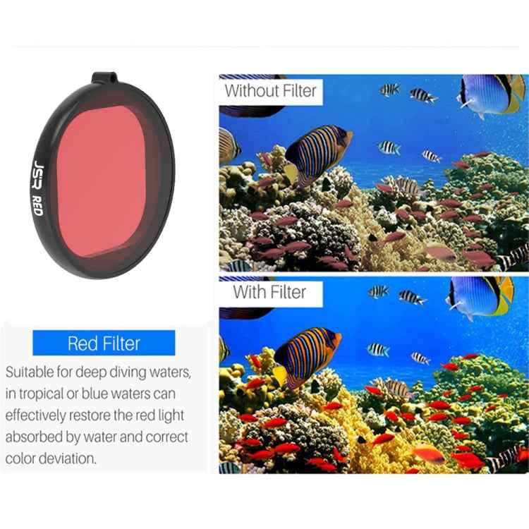 JSR Round Housing Diving 3 in 1 Red + Yellow + Purple Lens Filter for GoPro HERO8 Black