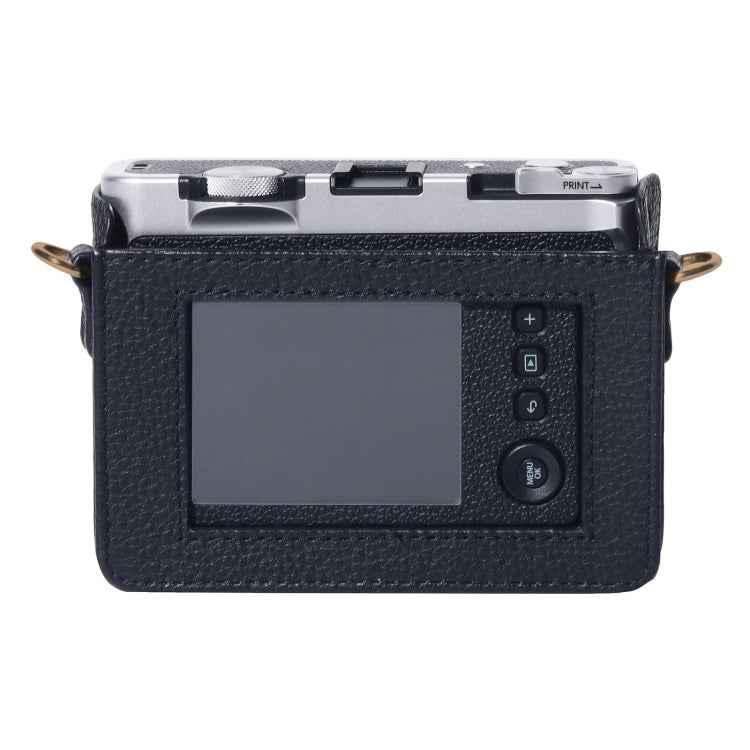 For FUJIFILM instax mini Evo Full Body Camera Genuine Leather Case Bag with Strap