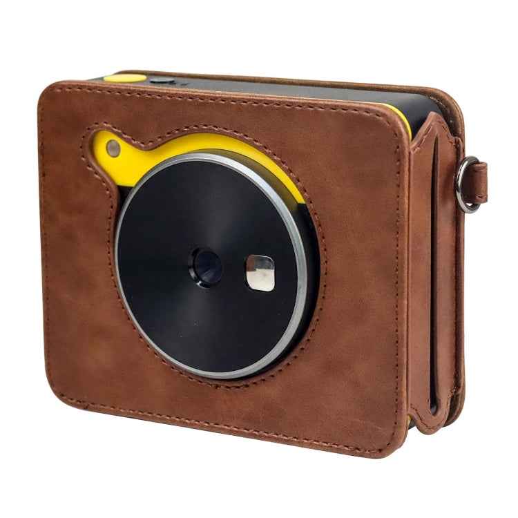 For Kodak Mini Shot 3 Square Retro / C300R instax Full Body Camera PU Leather Case Bag with Strap