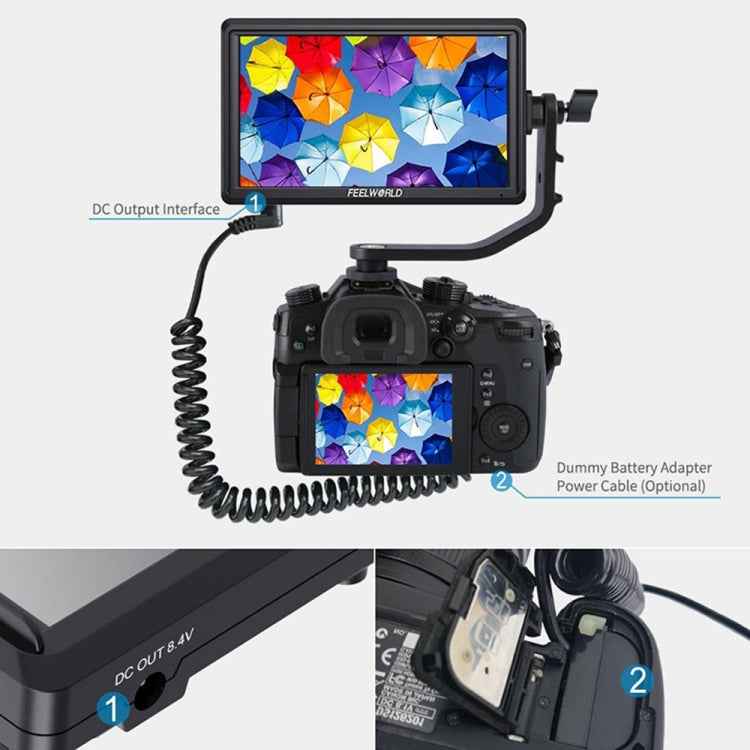 FEELWORLD FW568 V3 6 inch 3D LUT DSLR Camera Field Monitor, IPS Full HD 1920 x 1152, Support HDMI Input Output Tilt Arm