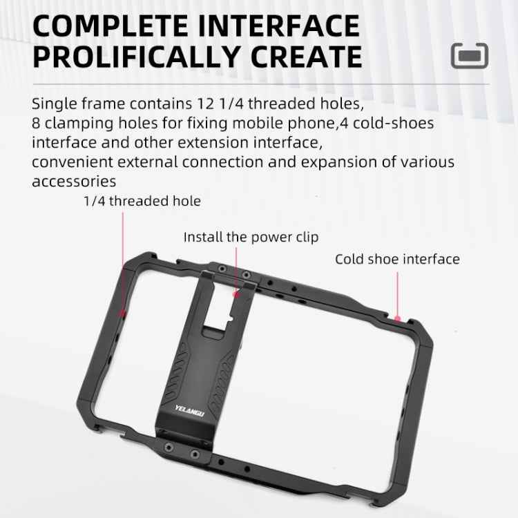 YELANGU LW-B01-1 Vlogging Live Broadcast Smartphone Video Rig Metal Cage