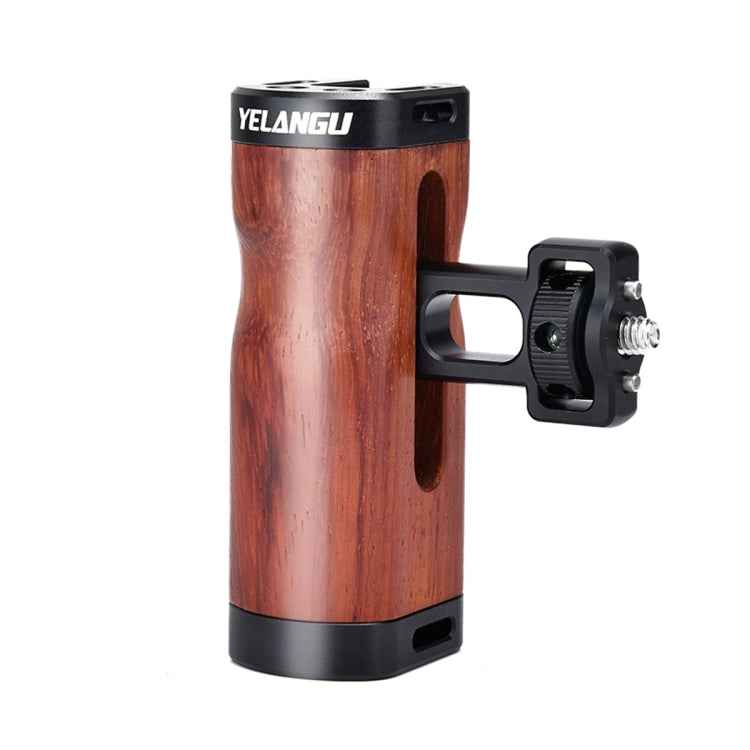 YELANGU LW-B01-2 Side Wooden Handle Handgrip with Cold Shoe for LW-B01 Camera Cage