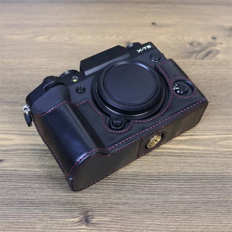 For FUJIFILM X-T5 1/4 inch Thread PU Leather Camera Half Case Base, For FUJIFILM X-T5