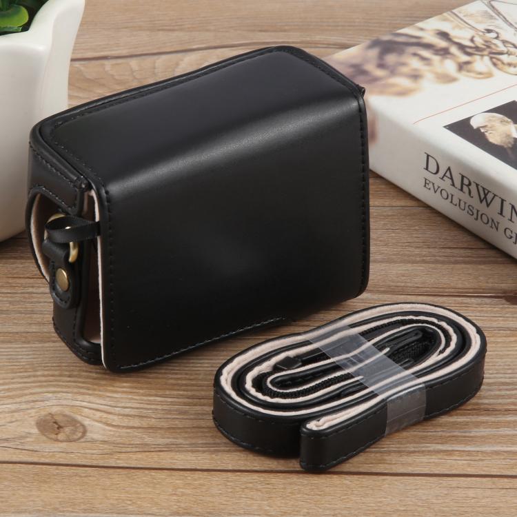 For Sony ZV-1F Vlog Camera Full Body Leather Camera Case Bag with Strap