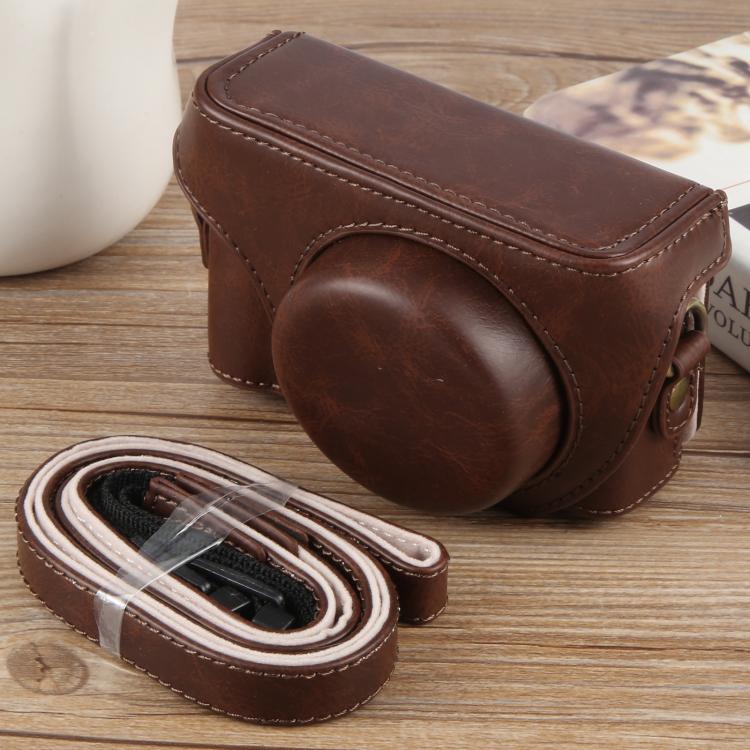 For Sony ZV-1F Vlog Camera Full Body Leather Camera Case Bag with Strap