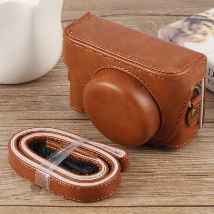 For Sony ZV-1F Vlog Camera Full Body Leather Camera Case Bag with Strap, For Sony ZV-1F