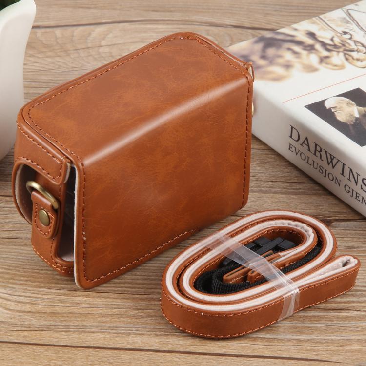 For Sony ZV-1F Vlog Camera Full Body Leather Camera Case Bag with Strap, For Sony ZV-1F