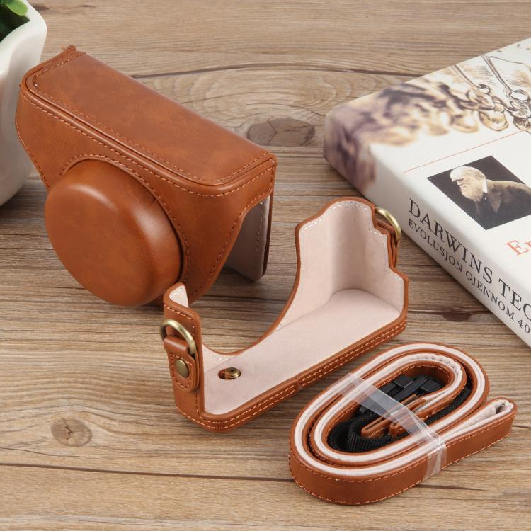 For Sony ZV-1F Vlog Camera Full Body Leather Camera Case Bag with Strap, For Sony ZV-1F